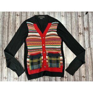 Comme des Garcons Cotton Cardigan Plaid Red Black Size XL Japan